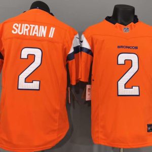 Denver Broncos Surtain II Orange Jersey